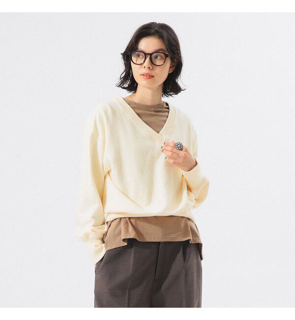 BEAMSBOY「フリーダムスリーブ Vネック スウェット」|スウェット・ジャージ|CREAM