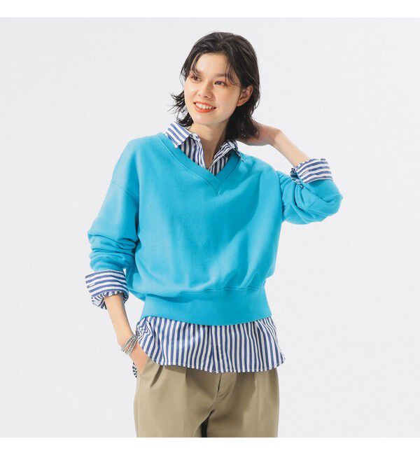 BEAMSBOY「フリーダムスリーブ Vネック スウェット」|スウェット・ジャージ|TURQUOISE