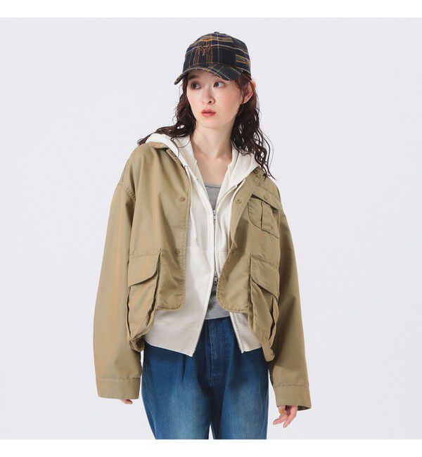 BEAMSBOY「シャンブレー ギャバ ショート フィッシング ジャケット」|ブルゾン・スタジャン|