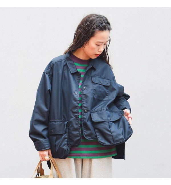 BEAMSBOY「シャンブレー ギャバ ショート フィッシング ジャケット」|ブルゾン・スタジャン|