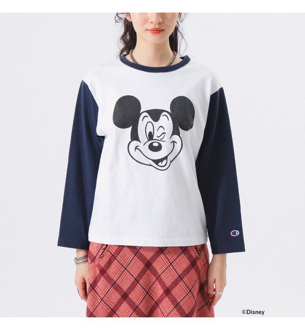 BEAMSBOY「【別注】Champion / ミッキーマウス / フットボール Tシャツ」|Tシャツ・カットソー|