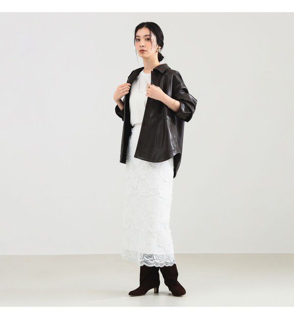 Demi-Luxe BEAMS 「フェイクレザー シャツジャケット」|ダッフルコート|