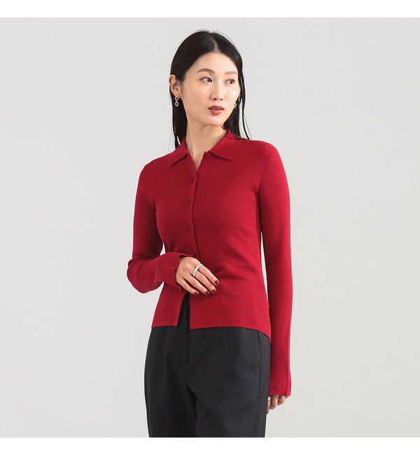 Demi-Luxe BEAMS 「ポリエステル ウール ポロ カーディガン」|ニット・セーター|