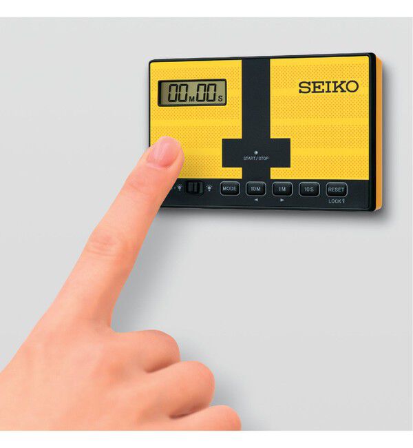 BEAMS「SEIKO / SPORTS TIMER CLOCK TOUCH PLATE 競泳 ミニスポーツタイマー」|クロック・置時計|YELLOW