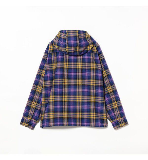 BEAMS「ワイドフィット リフレクター チェック フードシャツ」|シャツ・ブラウス|