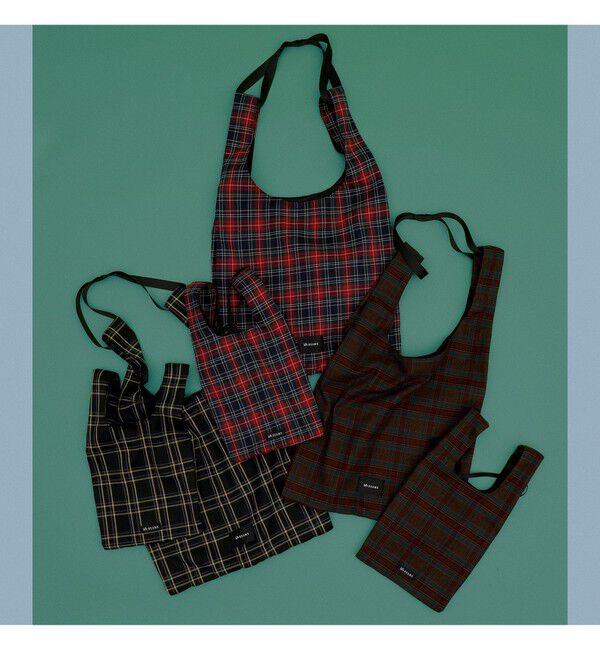 BEAMS「チェック ショッパー L」|ポーチ|