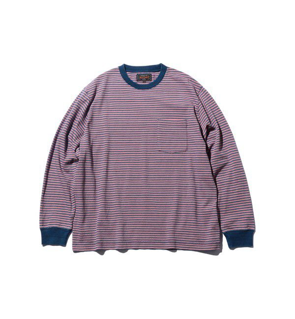 BEAMS PLUS「Pocket Tee Indigo Stripe」|Tシャツ・カットソー|RED