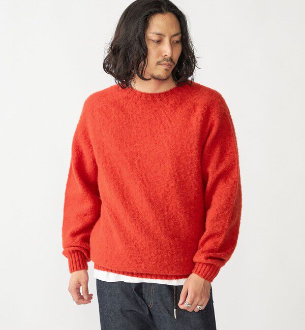 SHIPS「【SHIPS別注】HARLEY OF SCOTLAND:ウォッシャブル シャギー クルーネックニット」|ニット・セーター|