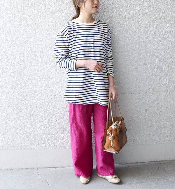 SHIPS any「SHIPS any:〈吸水速乾〉ラウンドヘム ロングスリーブ ワイド TEE」|Tシャツ・カットソー|