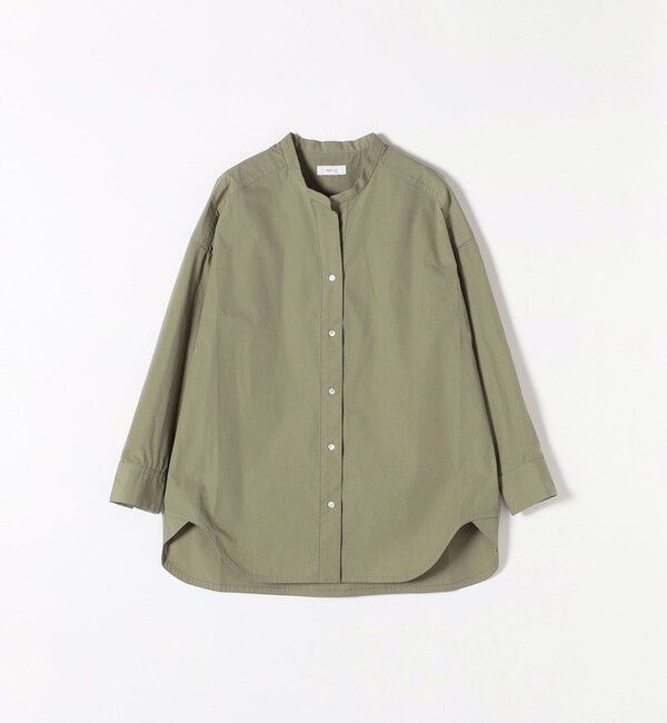 SHIPS any「《一部追加予約》SHIPS any:〈洗濯機可能〉REPREVE バンド カラー シャツ」|シャツ・ブラウス|カーキ