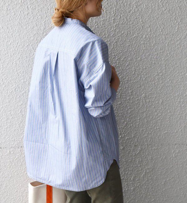 SHIPS any「《一部追加予約》SHIPS any:〈洗濯機可能〉REPREVE バンド カラー シャツ」|シャツ・ブラウス|