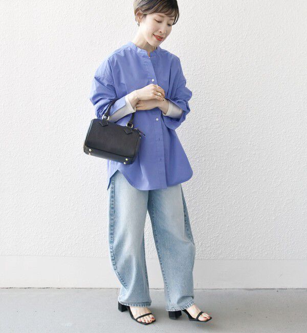 SHIPS any「《一部追加予約》SHIPS any:〈洗濯機可能〉REPREVE バンド カラー シャツ」|シャツ・ブラウス|