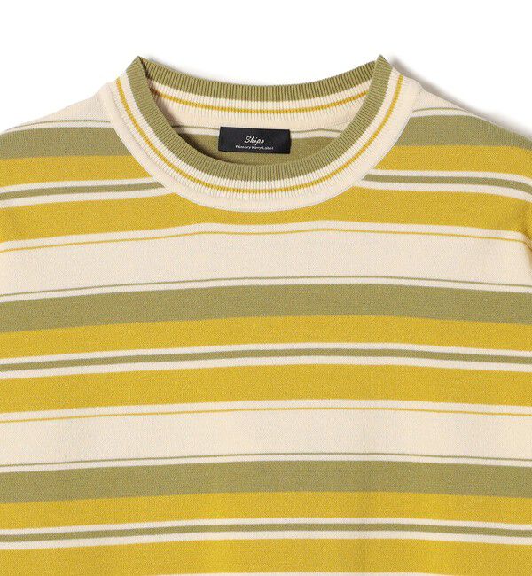 SHIPS for women「SHIPS Primary Navy Label:〈手洗い可能〉ミラノリブ マルチ ボーダー ニット」|ニット・セーター|