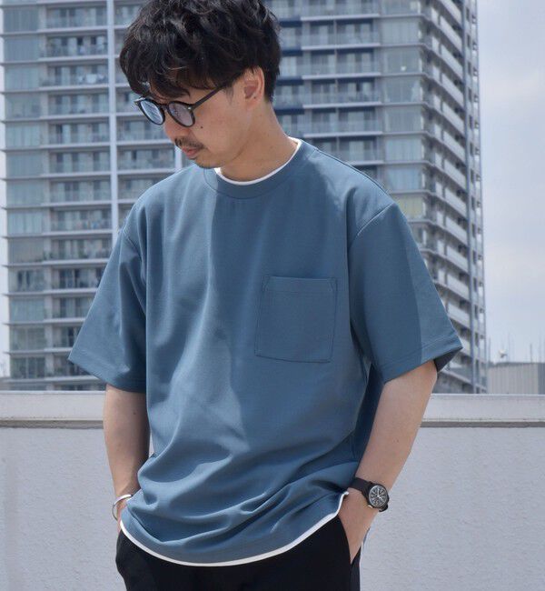 SHIPS any「SHIPS any: 〈吸水・速乾・ストレッチ〉 フェイク レイヤード Tシャツ 24SS◇」|Tシャツ・カットソー|