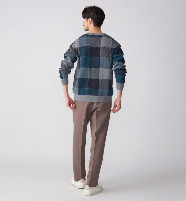 SHIPS「SHIPS:〈手洗い可能〉コットン カシミヤ チェック クルーネック ニット」|ニット・セーター|