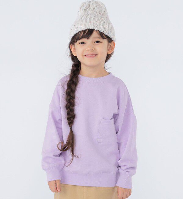 SHIPS KIDS「【WEB限定】SHIPS KIDS:100～160cm / マイクロ ロゴ スウェット」|スウェット・ジャージ|ラベンダー