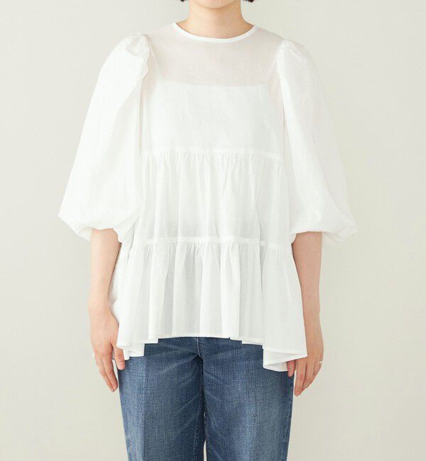 quaranciel「quaranciel:〈手洗い可能〉ボイル パフスリーブ ティアード ブラウス」|シャツ・ブラウス|