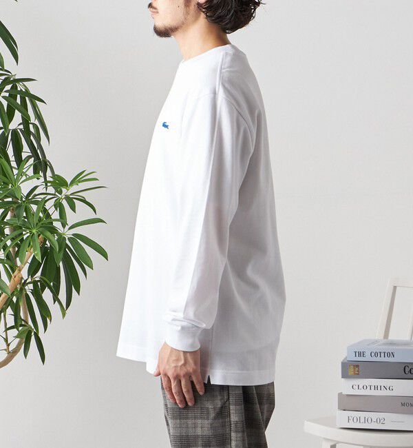SHIPS any「【SHIPS any別注】LACOSTE: ワンポイント ピケ クルーネック Tシャツ (ロンT)◇」|Tシャツ・カットソー|