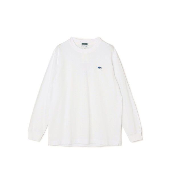 SHIPS any「【SHIPS any別注】LACOSTE: ワンポイント ピケ クルーネック Tシャツ (ロンT)◇」|Tシャツ・カットソー|