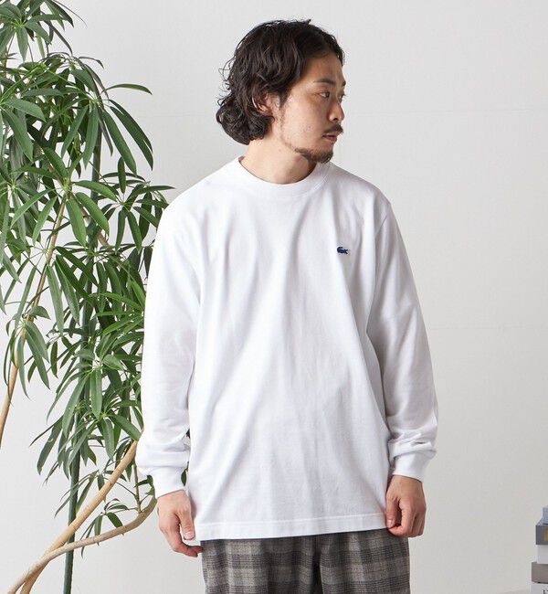 SHIPS any「【SHIPS any別注】LACOSTE: ワンポイント ピケ クルーネック Tシャツ (ロンT)◇」|Tシャツ・カットソー|