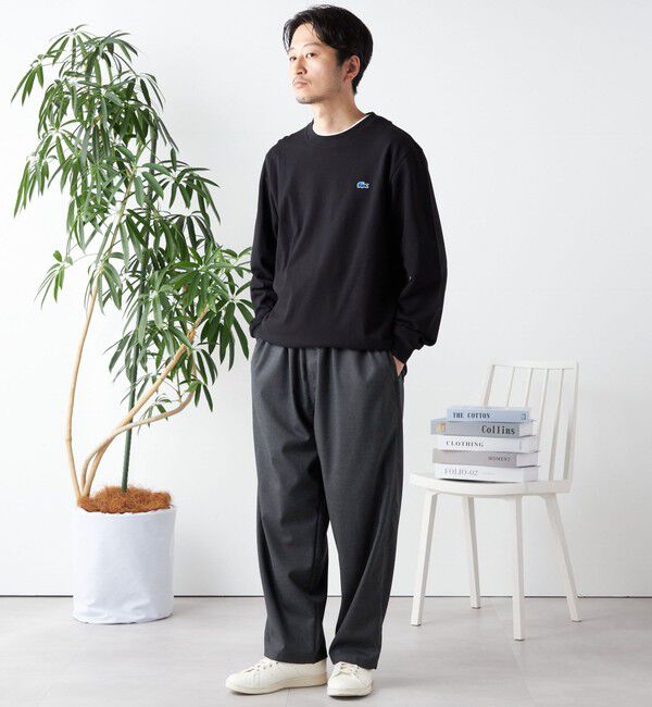 SHIPS any「【SHIPS any別注】LACOSTE: ワンポイント ピケ クルーネック Tシャツ (ロンT)◇」|Tシャツ・カットソー|