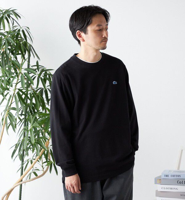 SHIPS any「【SHIPS any別注】LACOSTE: ワンポイント ピケ クルーネック Tシャツ (ロンT)◇」|Tシャツ・カットソー|