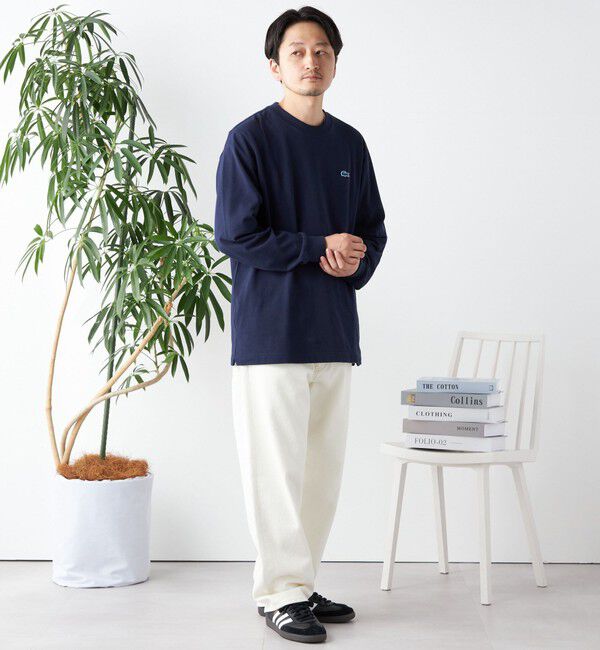 SHIPS any「【SHIPS any別注】LACOSTE: ワンポイント ピケ クルーネック Tシャツ (ロンT)◇」|Tシャツ・カットソー|