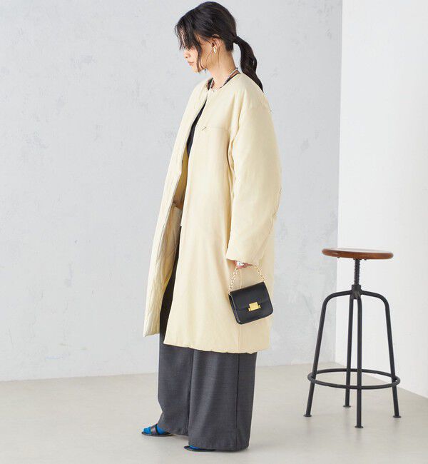 SHIPS for women「〈手洗い可能 / 撥水加工〉リバーシブル ノーカラー コート ◇」|ノーカラーコート|