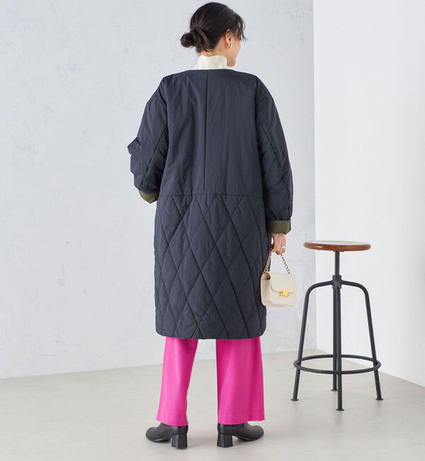 SHIPS for women「〈手洗い可能 / 撥水加工〉リバーシブル ノーカラー コート ◇」|ノーカラーコート|