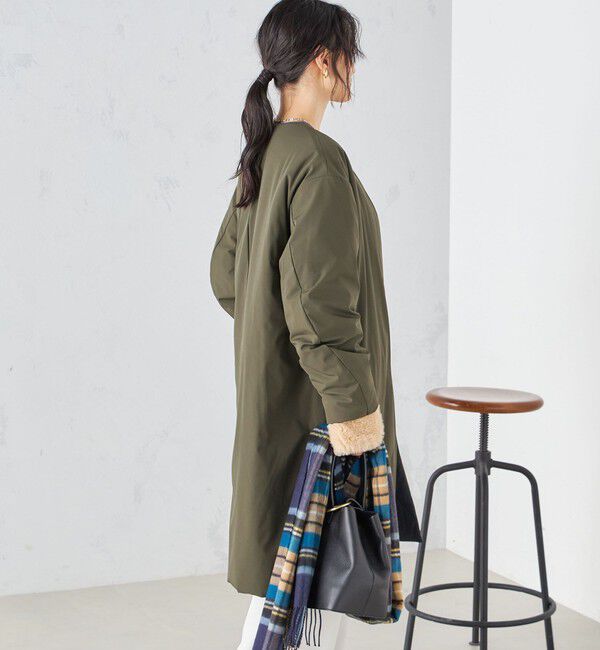 SHIPS for women「〈手洗い可能 / 撥水加工〉リバーシブル ノーカラー コート ◇」|ノーカラーコート|