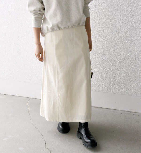 SHIPS any「SHIPS any:〈洗濯機可能〉オーバーダイ バック レースアップ スカート」|スカート|オフホワイト