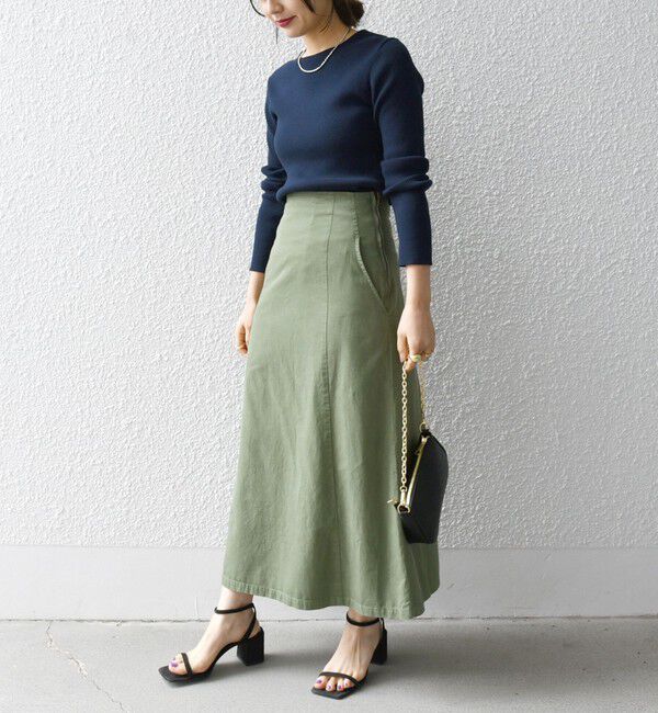 SHIPS any「SHIPS any:〈洗濯機可能〉オーバーダイ バック レースアップ スカート」|スカート|