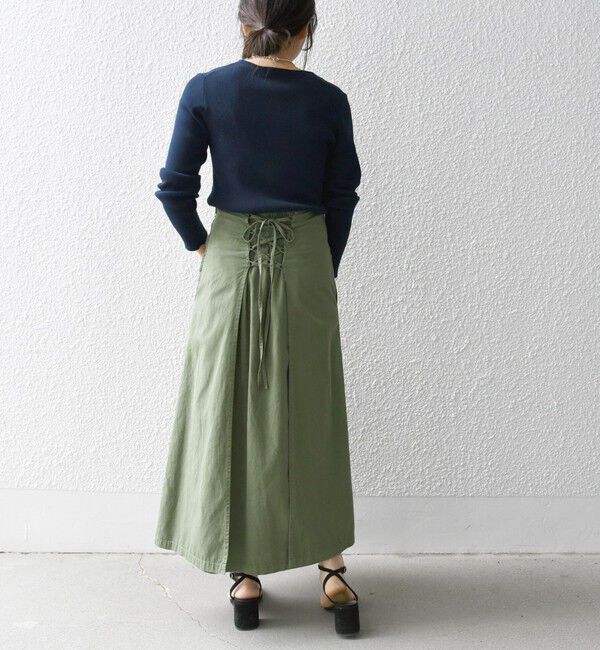 SHIPS any「SHIPS any:〈洗濯機可能〉オーバーダイ バック レースアップ スカート」|スカート|