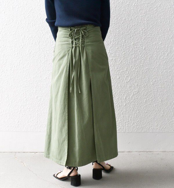 SHIPS any「SHIPS any:〈洗濯機可能〉オーバーダイ バック レースアップ スカート」|スカート|