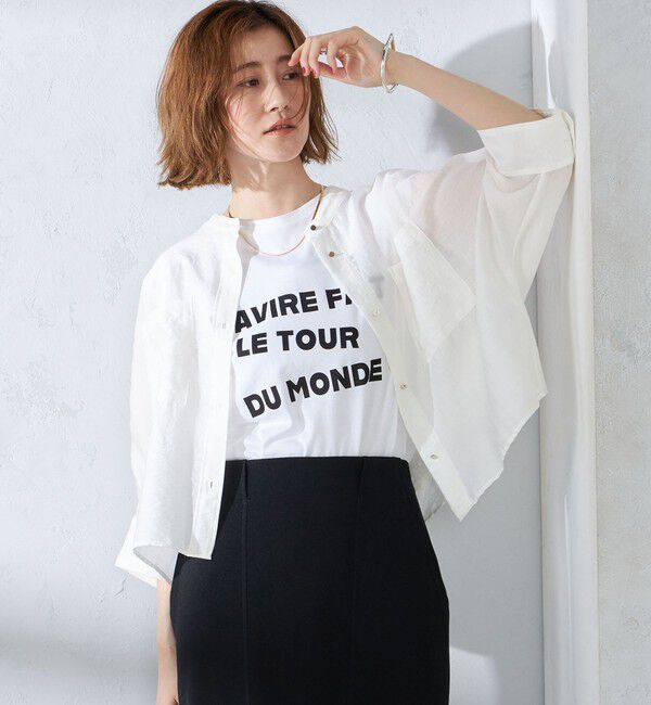 SHIPS for women「〈手洗い可能〉シルク混 シアー 羽織 シャツ」|シャツ・ブラウス|