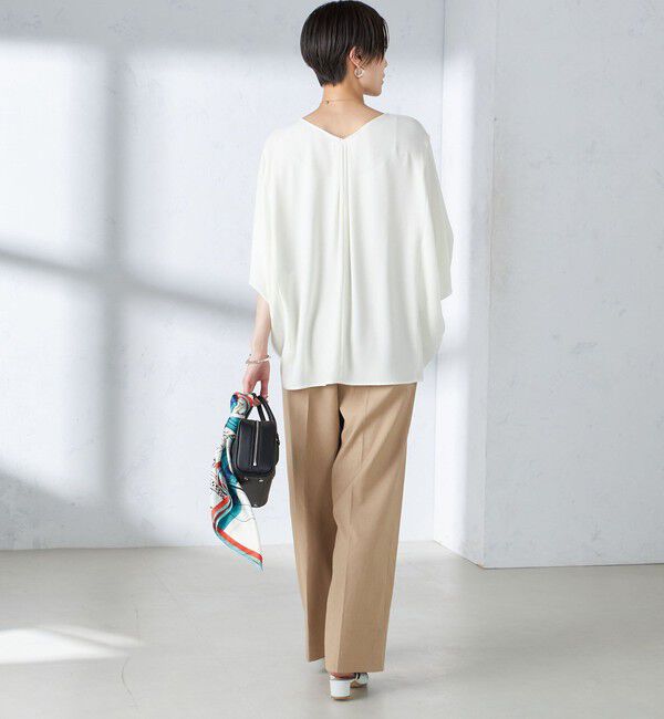 SHIPS for women「〈接触冷感 / 手洗い可能〉アセテート混 バック サテン ドルマン ブラウス」|シャツ・ブラウス|