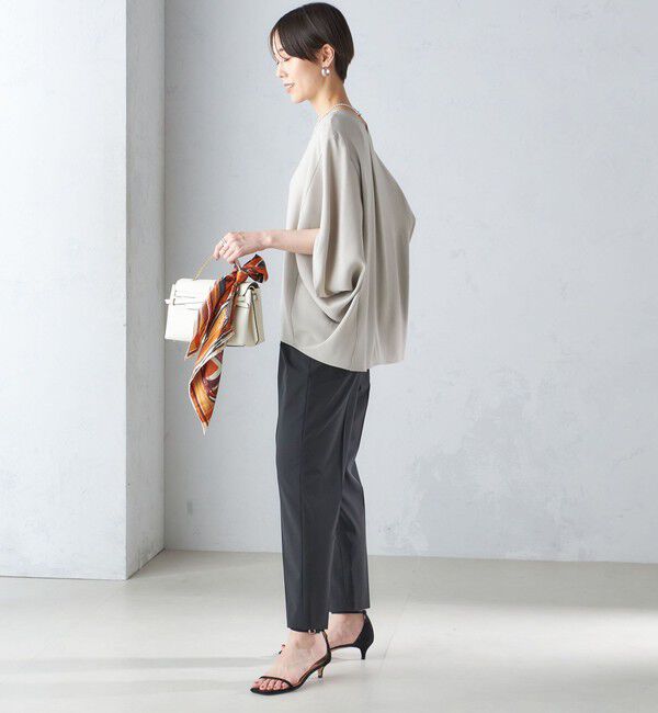 SHIPS for women「〈接触冷感 / 手洗い可能〉アセテート混 バック サテン ドルマン ブラウス」|シャツ・ブラウス|