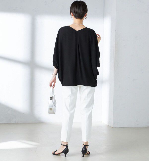 SHIPS for women「〈接触冷感 / 手洗い可能〉アセテート混 バック サテン ドルマン ブラウス」|シャツ・ブラウス|