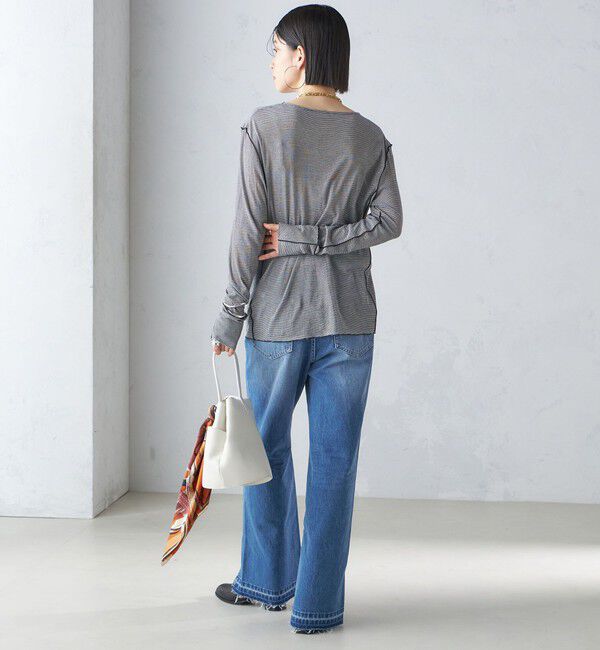 SHIPS for women「〈手洗い可能〉シアー ストレッチ クルーネック プルオーバー」|Tシャツ・カットソー|