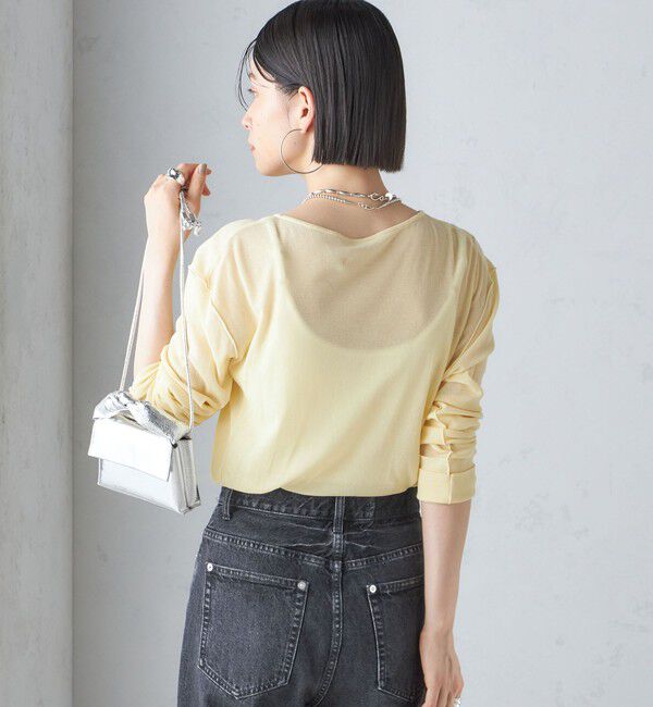 SHIPS for women「〈手洗い可能〉シアー ストレッチ クルーネック プルオーバー」|Tシャツ・カットソー|