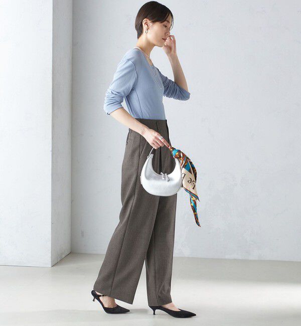 SHIPS for women「〈手洗い可能〉シアー ストレッチ クルーネック プルオーバー」|Tシャツ・カットソー|