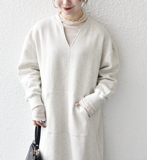 SHIPS any「【WEB限定】SHIPS any: USA コットン 裏起毛 ポケット スウェット ワンピース」|ワンピース|