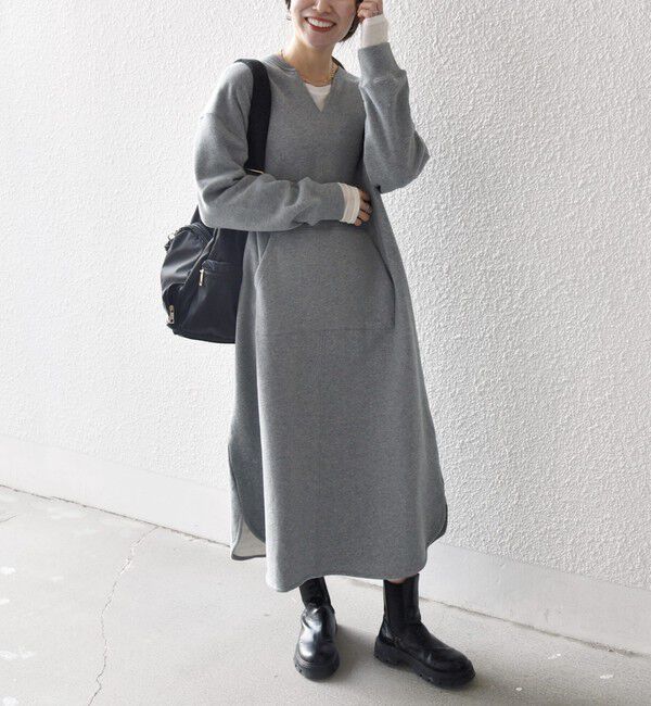 SHIPS any「【WEB限定】SHIPS any: USA コットン 裏起毛 ポケット スウェット ワンピース」|ワンピース|