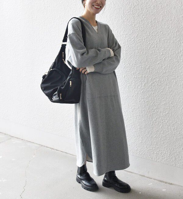 SHIPS any「【WEB限定】SHIPS any: USA コットン 裏起毛 ポケット スウェット ワンピース」|ワンピース|