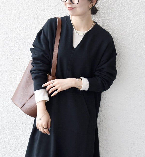 SHIPS any「【WEB限定】SHIPS any: USA コットン 裏起毛 ポケット スウェット ワンピース」|ワンピース|