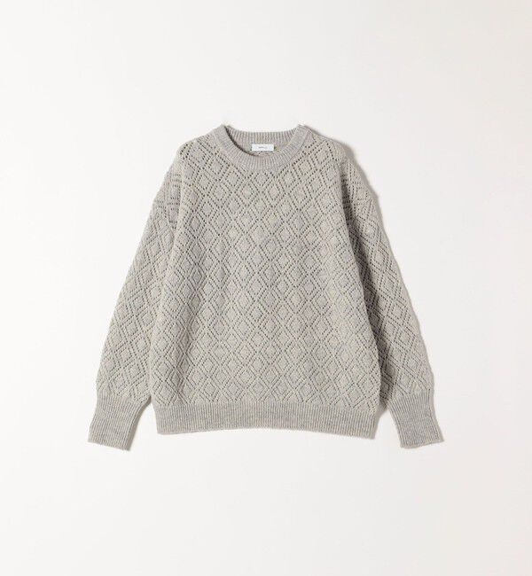 SHIPS any「SHIPS any:〈手洗い可能〉レース編み クルーネック ニット プルオーバー」|ニット・セーター|