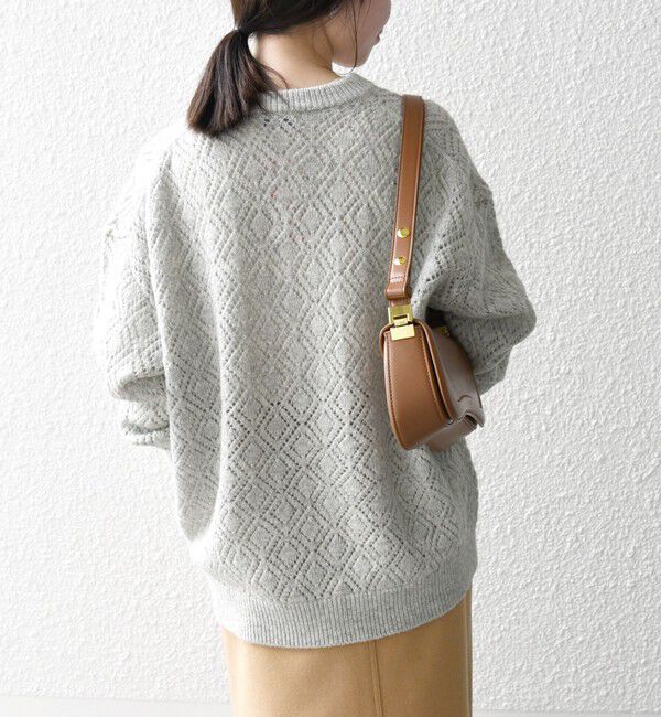 SHIPS any「SHIPS any:〈手洗い可能〉レース編み クルーネック ニット プルオーバー」|ニット・セーター|