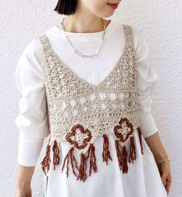 SHIPS for women「LOGAN KNITTING MILLS:〈手洗い可能〉モール ビスチェ」|ニット・セーター|