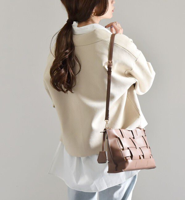 quaranciel「quaranciel:〈手洗い可能〉コンパクト ワイド テーラード ニット ジャケット」|テーラードジャケット|