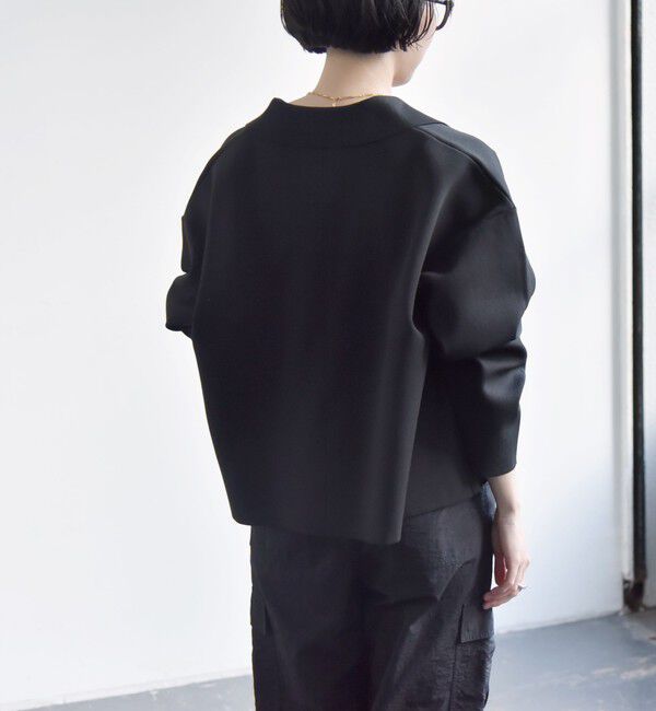 quaranciel「quaranciel:〈手洗い可能〉コンパクト ワイド テーラード ニット ジャケット」|テーラードジャケット|